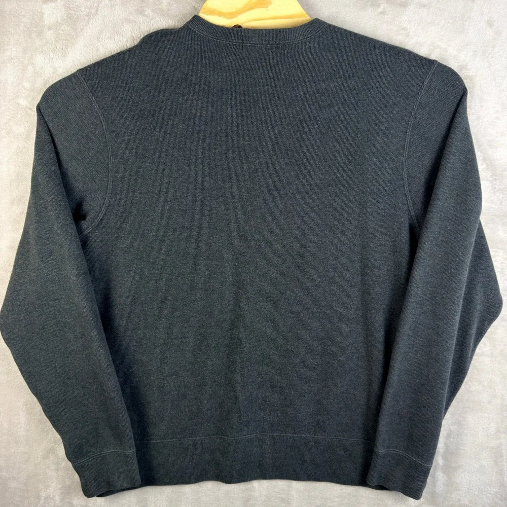 VINTAGE Polo Ralph Lauren Sweater Mens Medium Gray V-Neck Long Sleeve Pony